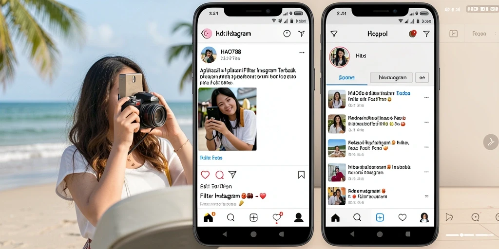 Antarmuka pengguna HAO788 dengan berbagai filter Instagram yang menarik.