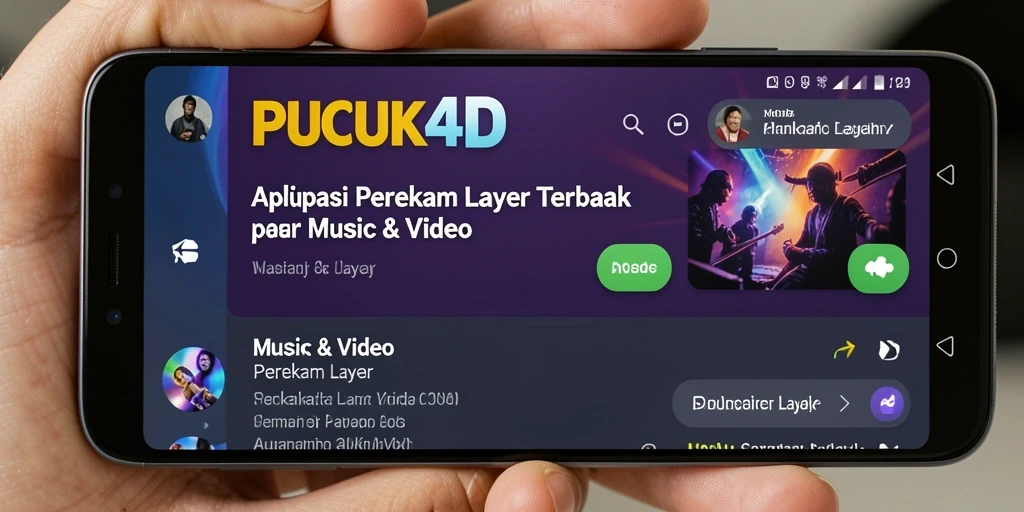 Antarmuka aplikasi PUCUK4D menunjukkan fitur perekaman layar yang canggih.