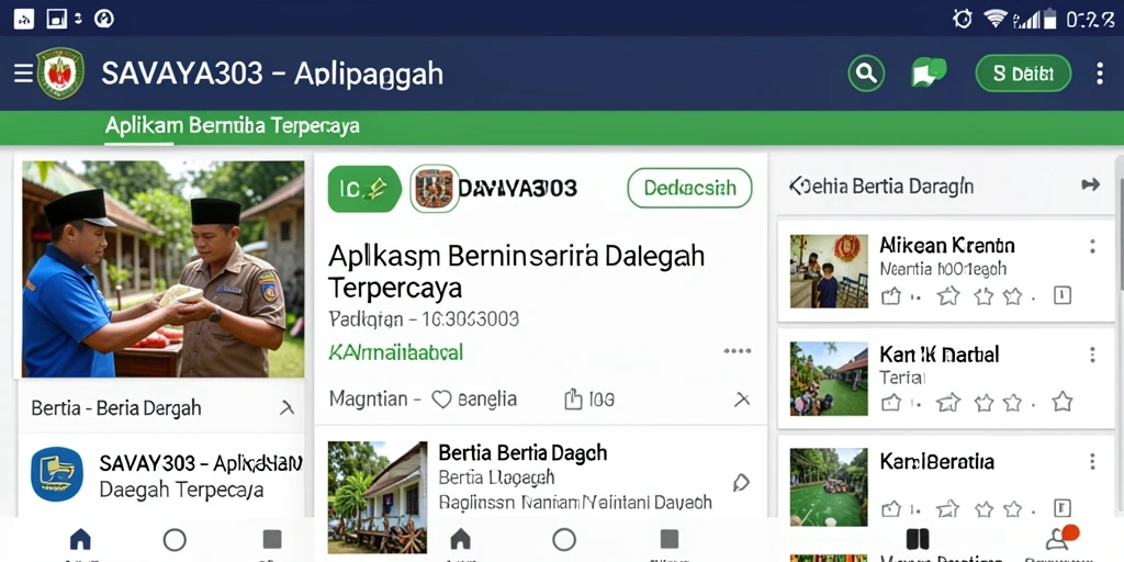 Antarmuka aplikasi SAVAYA303 menampilkan berita terkini dan interaktif.