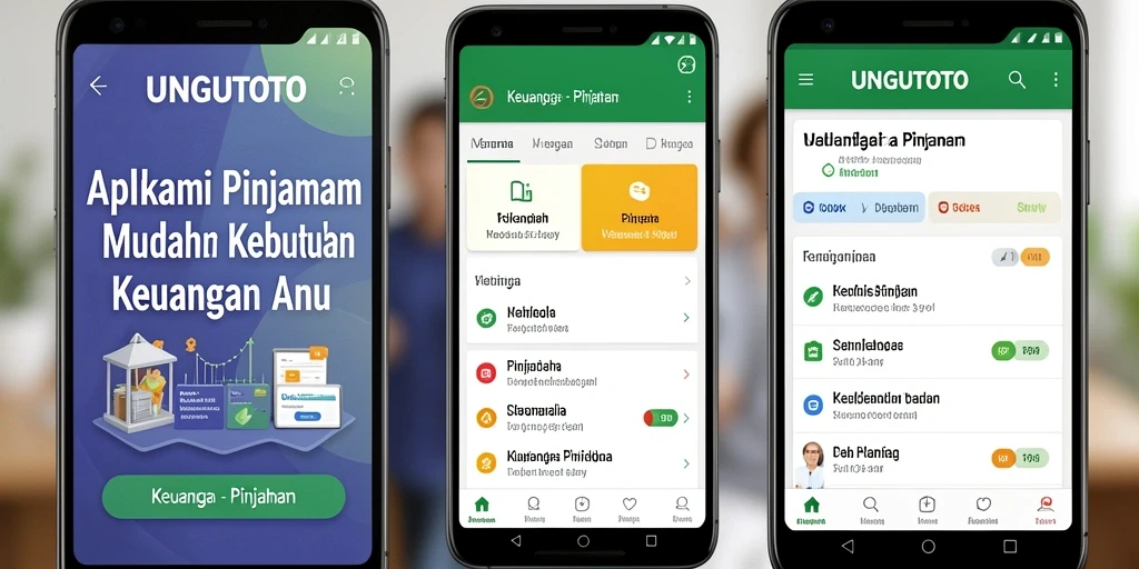 Antarmuka aplikasi UNGUTOTO yang ramah pengguna untuk pinjaman cepat.